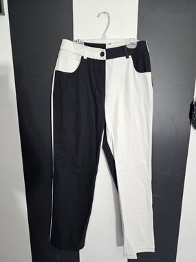 Hot Topic Black & White Straight Leg Jeans